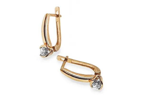Red gold earrings with Zirconia AAU06024281