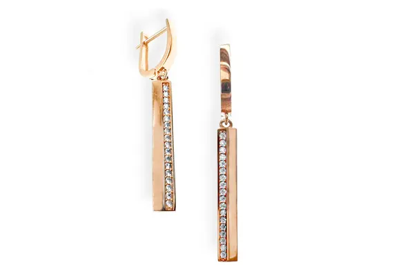 Long red gold earrings A55028611