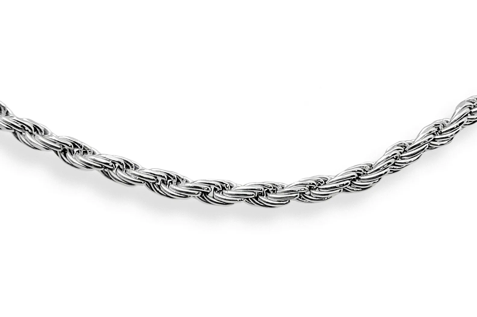 Rhodium plated silver chain