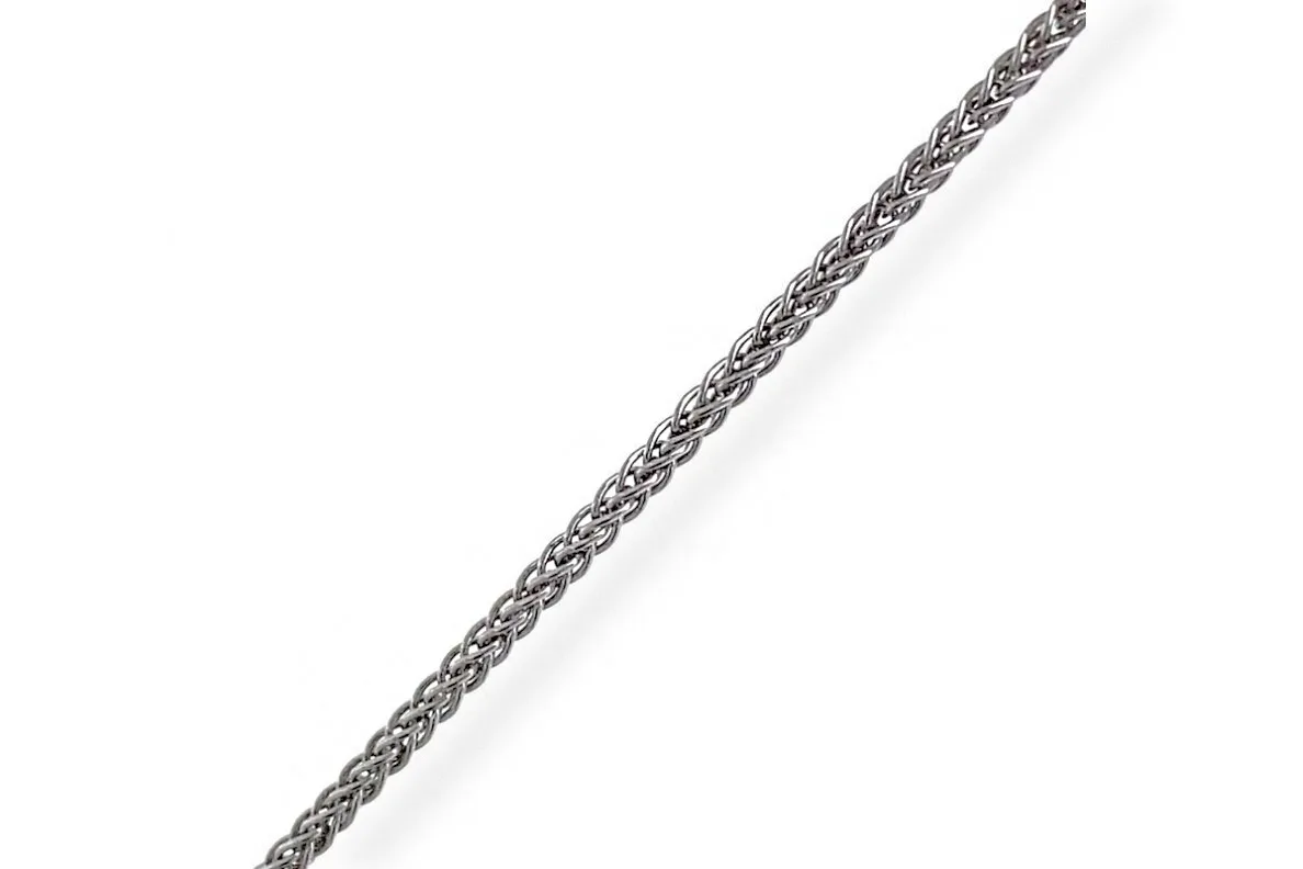 Rhodium Plated Braid Chain