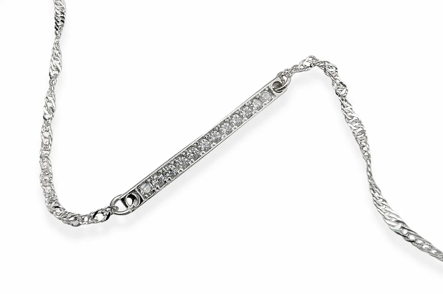 Silver bracelet with Zircons
