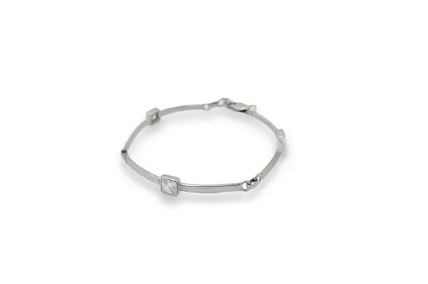 Silver bracelet with Zircons