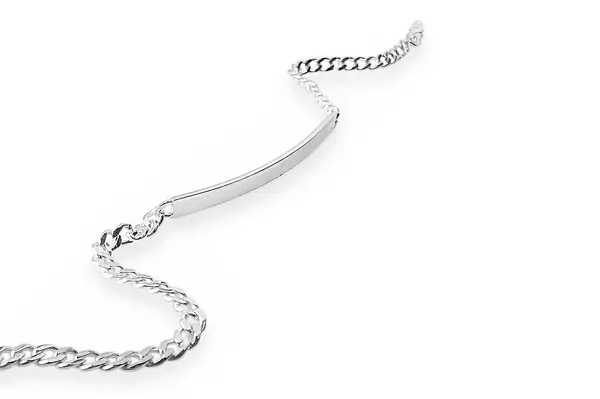 Silver bracelet with plate