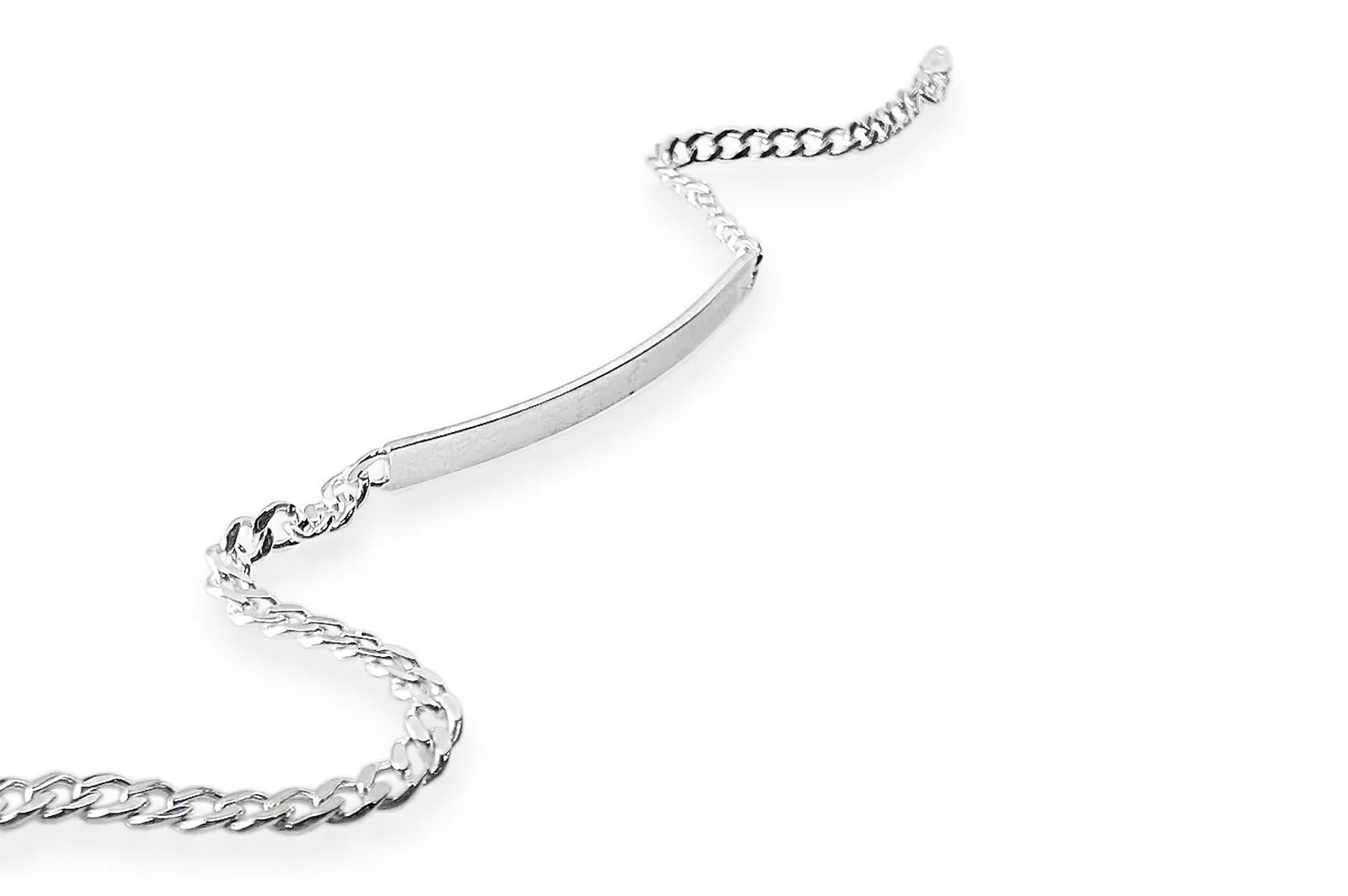 Silver bracelet with plate