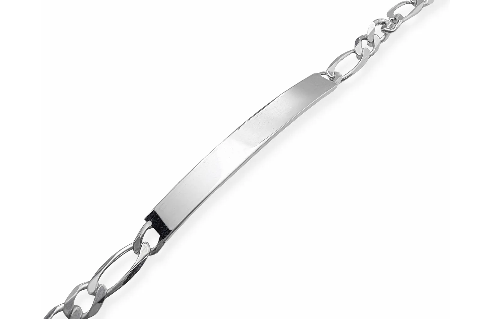 Silver bracelet with a plate