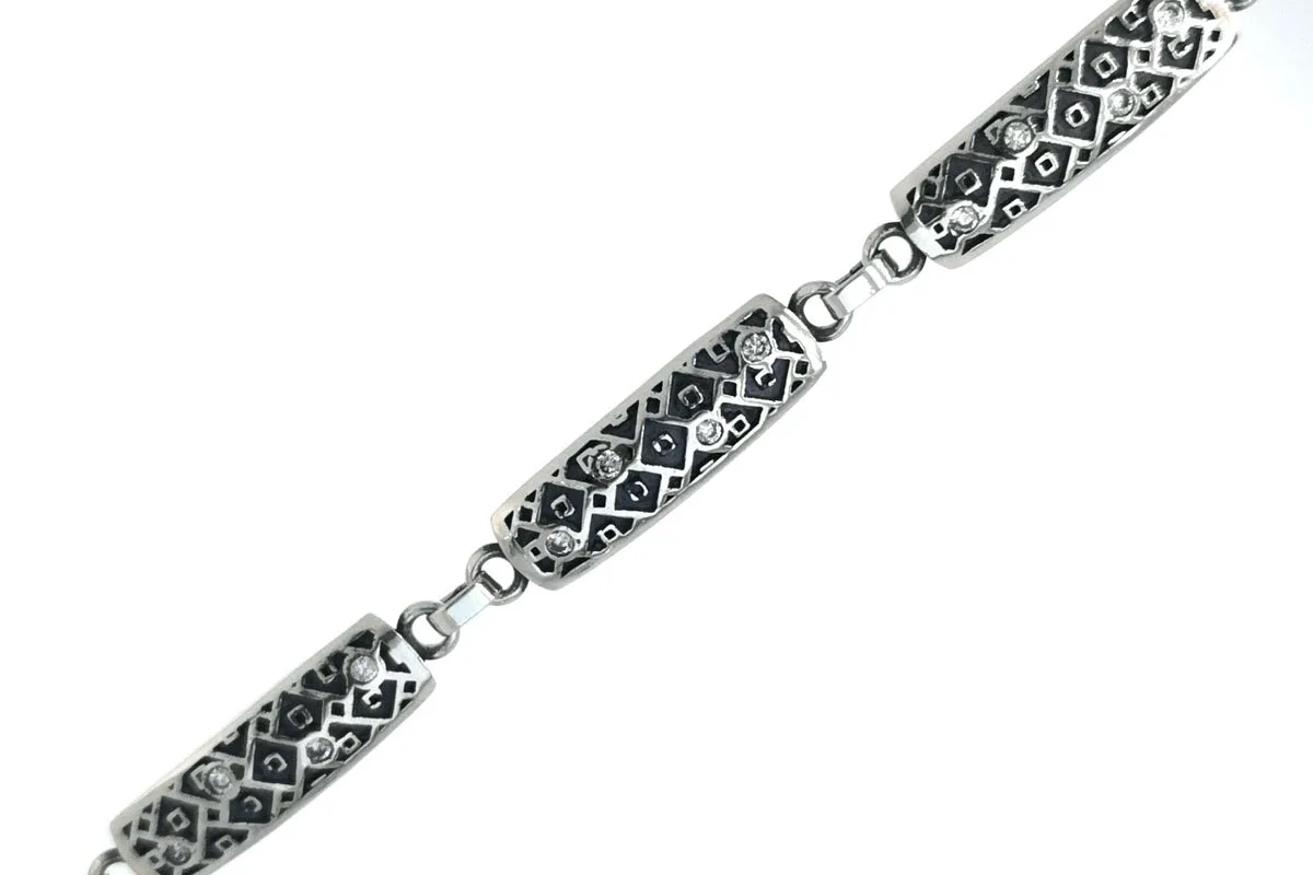 Silver bracelet with Swarovski crystal AP390401080