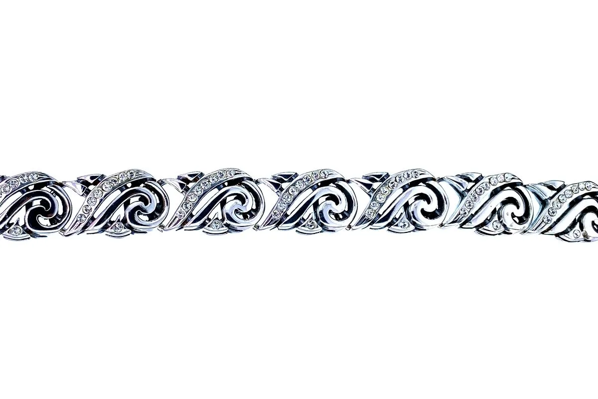 Silver bracelet with Crystal Glass