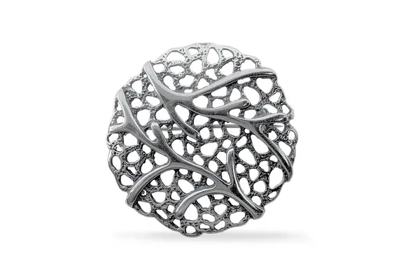 Silver openwork brooch