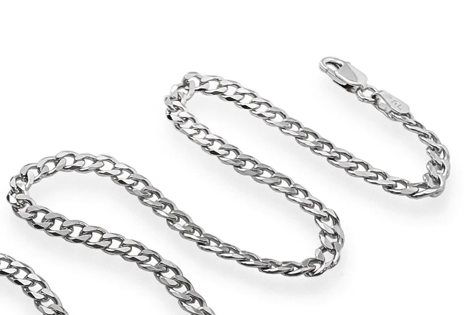 Rhodium plated silver chain