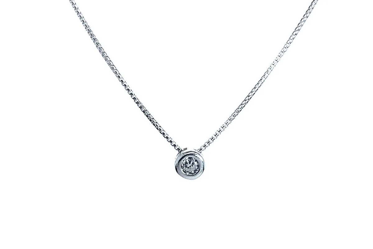Cubic Zirconia Silver Necklace