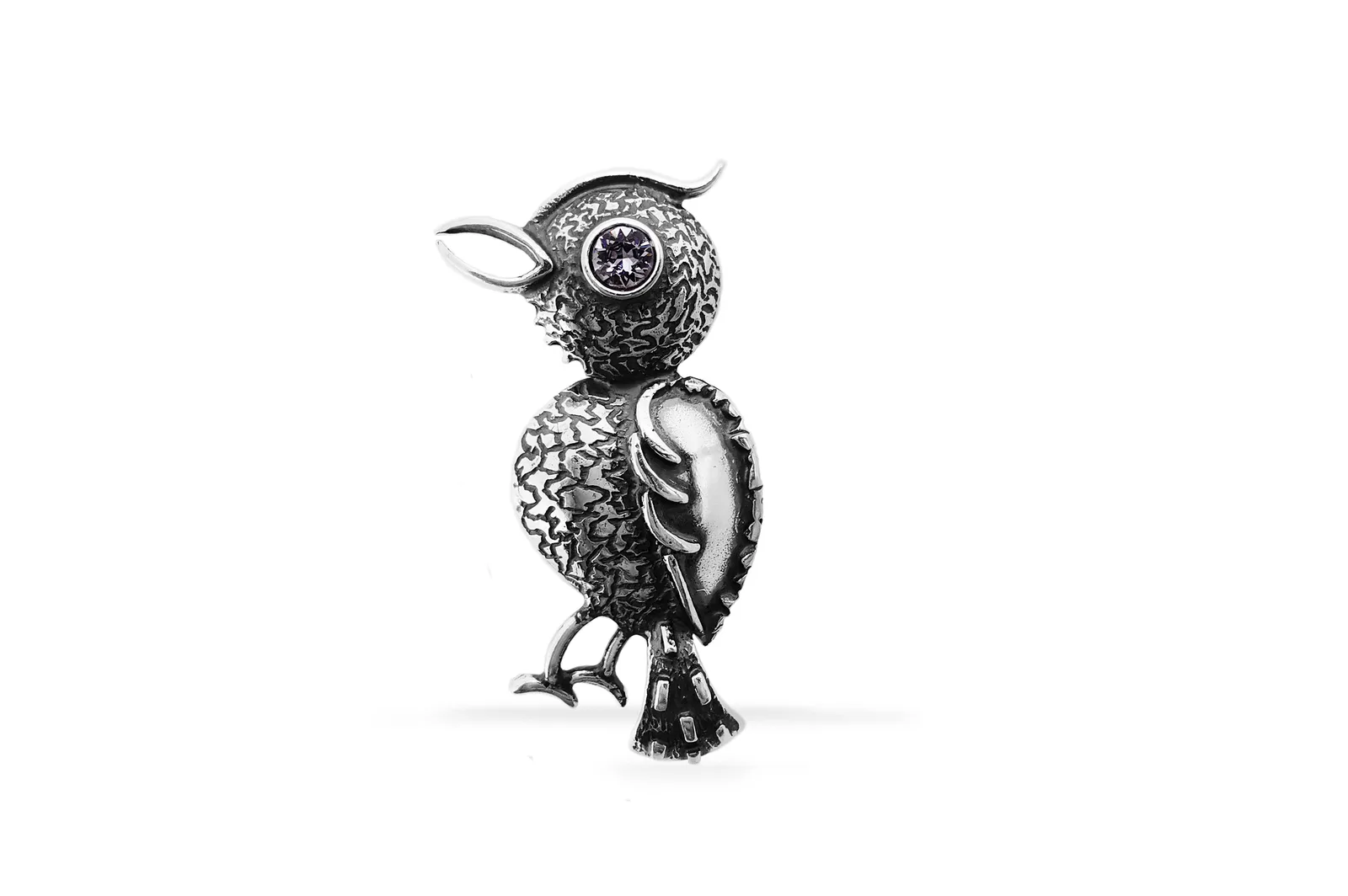 Silver brooch - Bird
