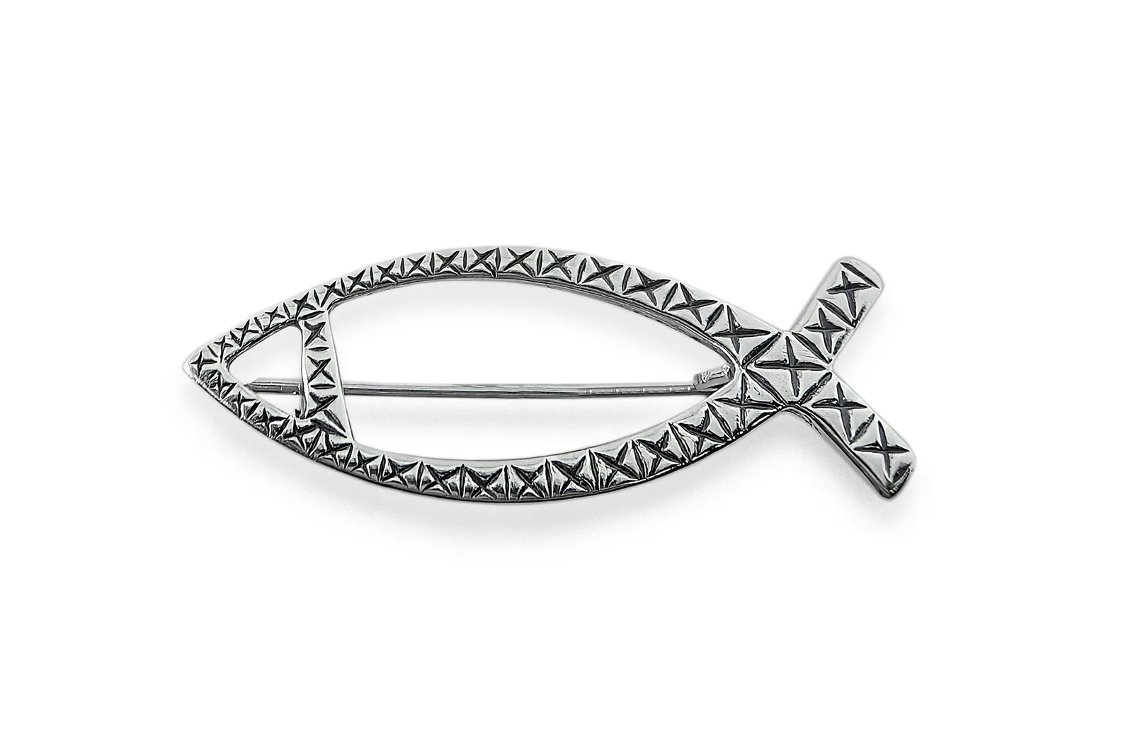 Silver brooch - Fish