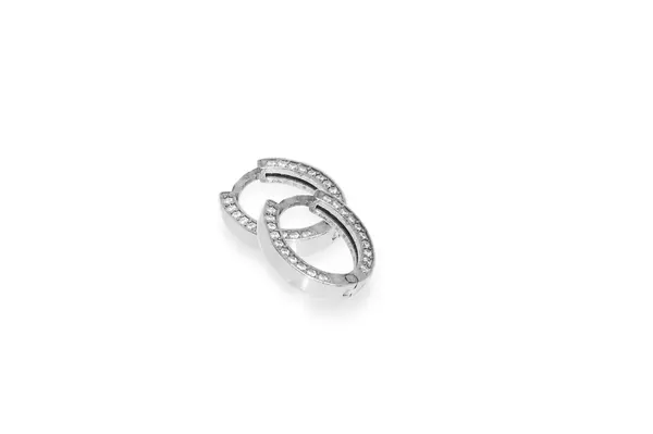 Silver hoops with Zircons