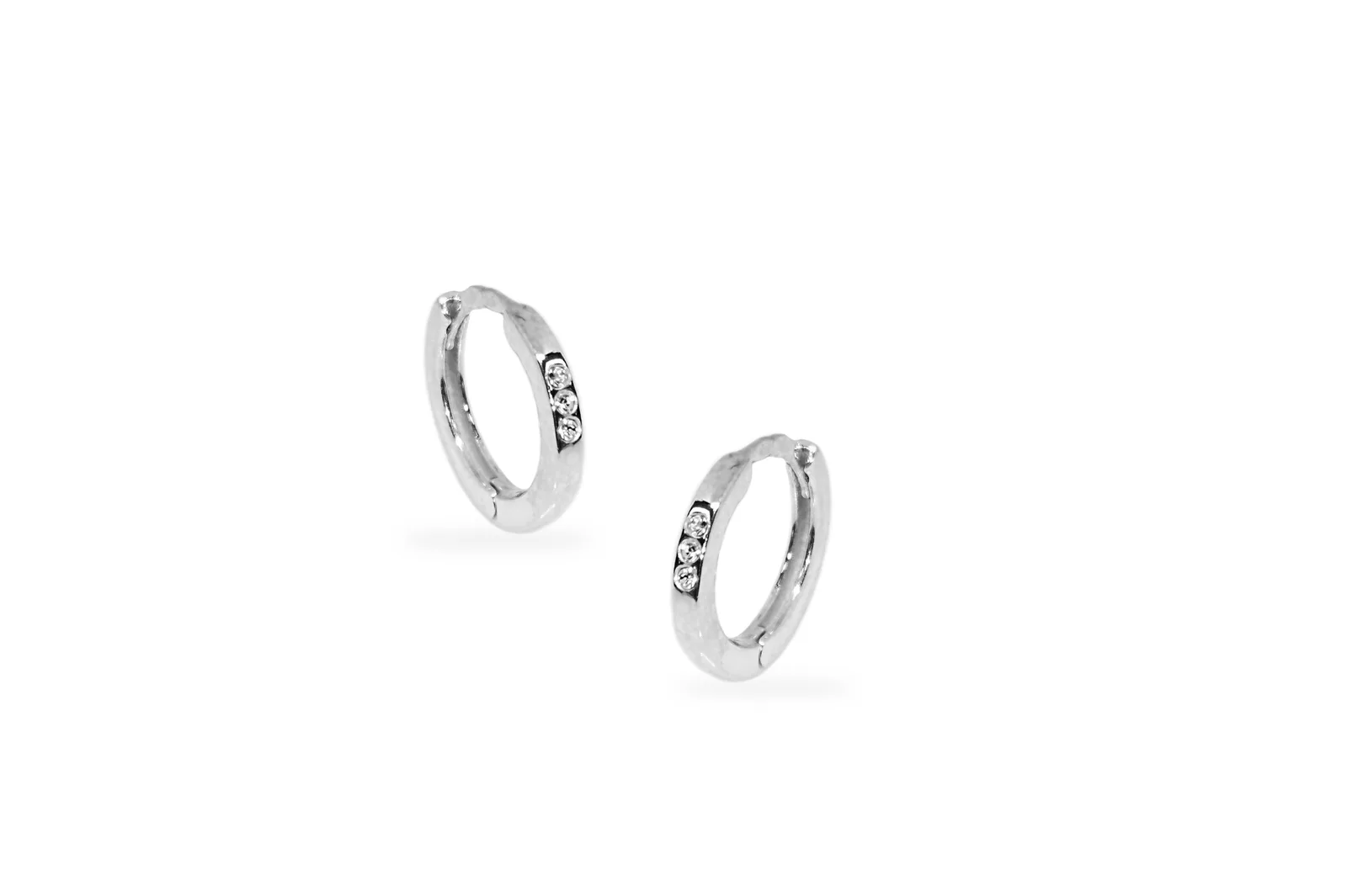 Silver hoops with Zircons