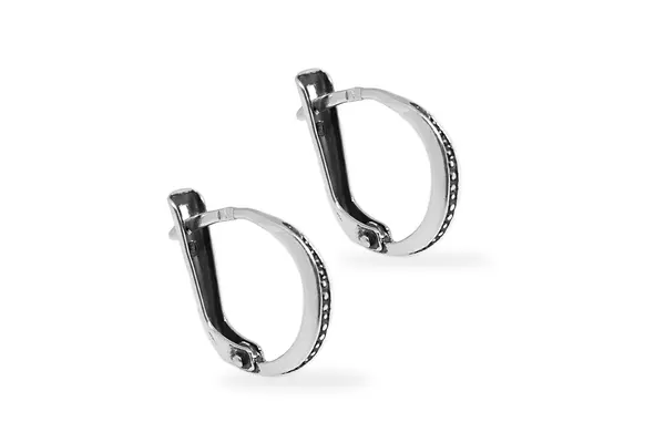 Silver hoops with fine ornament