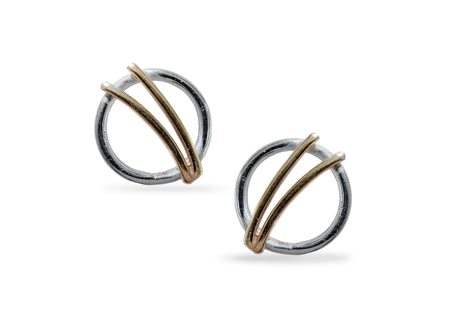 Silver gold plated earrings