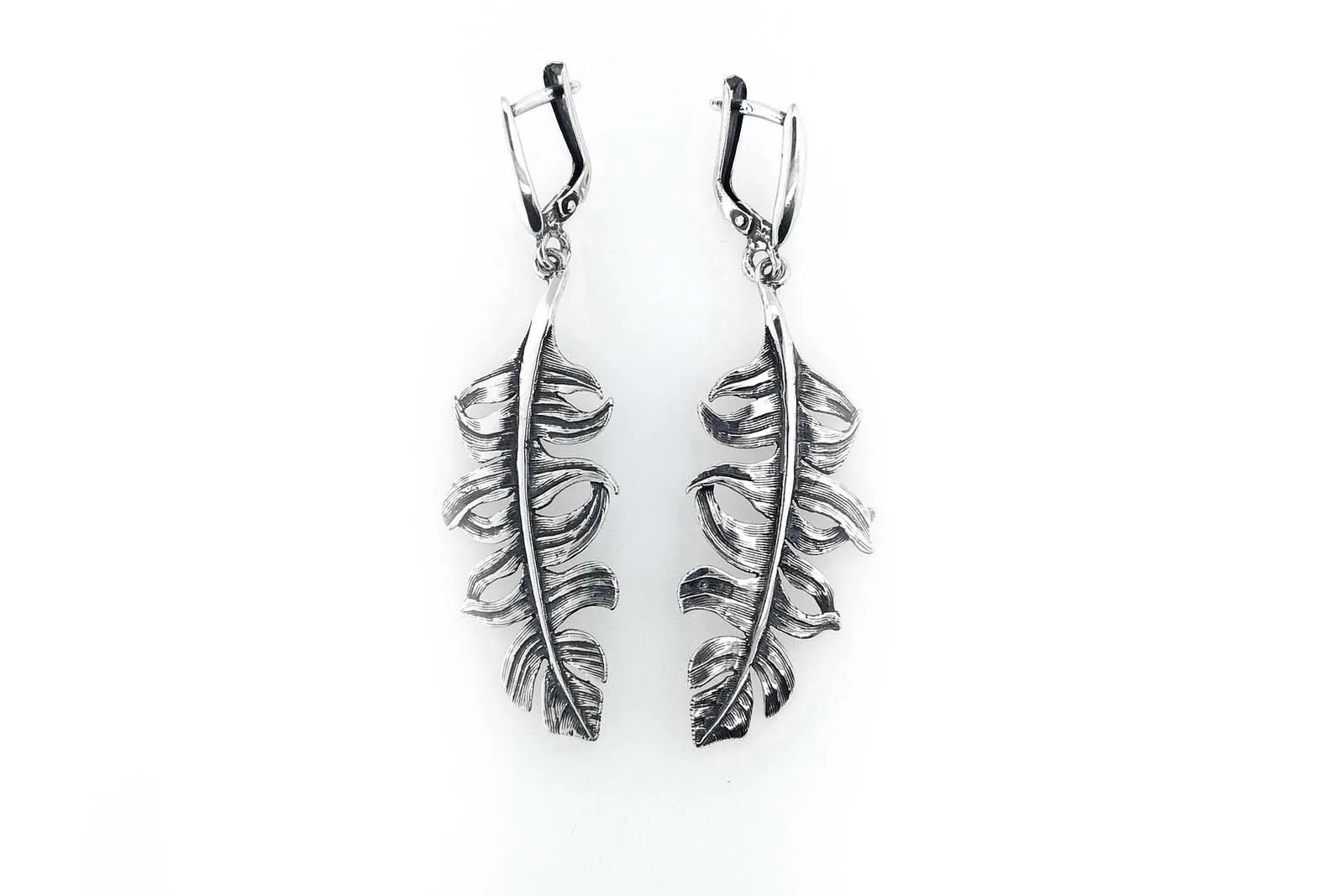 Feather Sterling Silver Earrings A2289350880