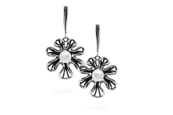 Silver earrings - Flowers
