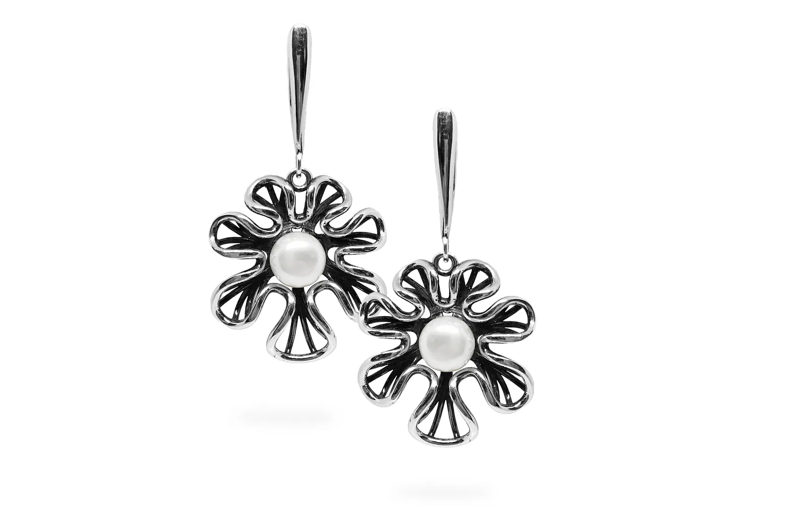 Silver earrings - Flowers