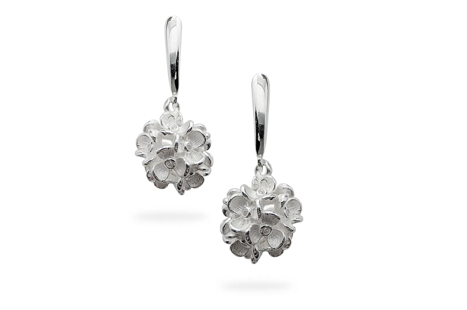 Silver earrings - Flowers