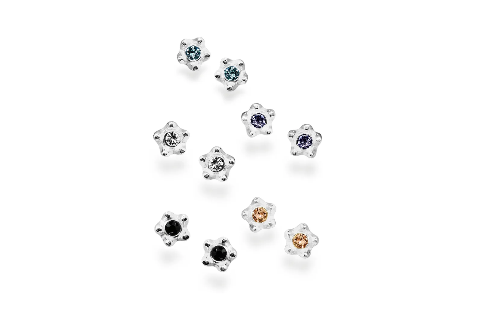 Silver earrings - Flowers