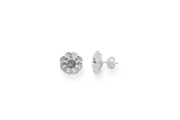 Silver earrings - Flowers
