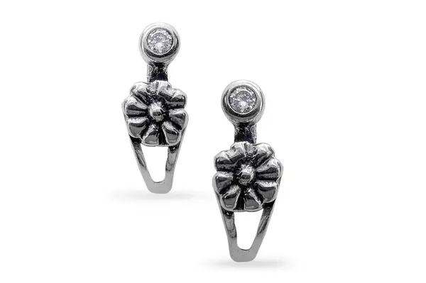 Silver earrings - Flowers
