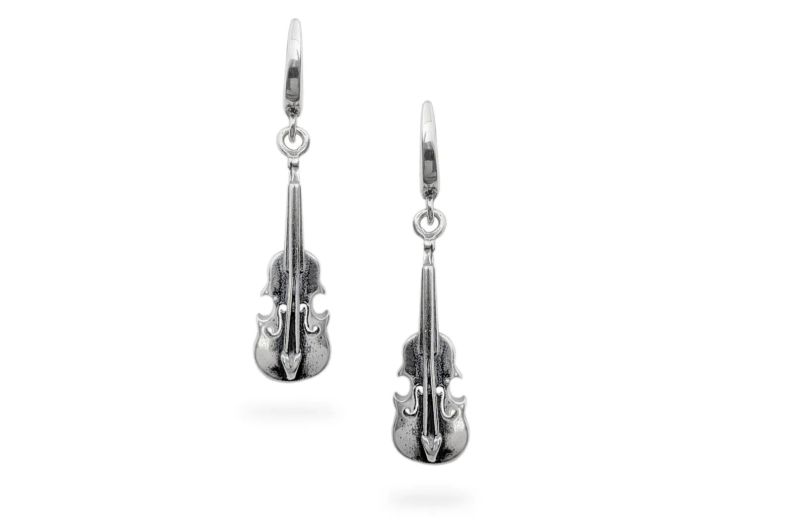 Silver earrings - Guitars
