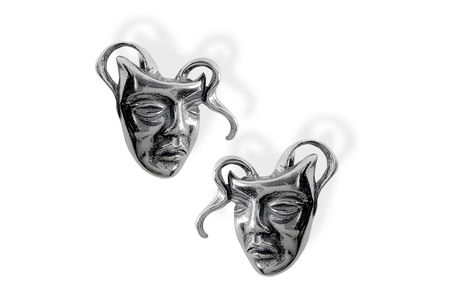 Silver earrings - Masks