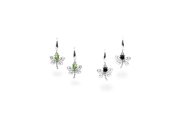Silver earrings - Dragonflies