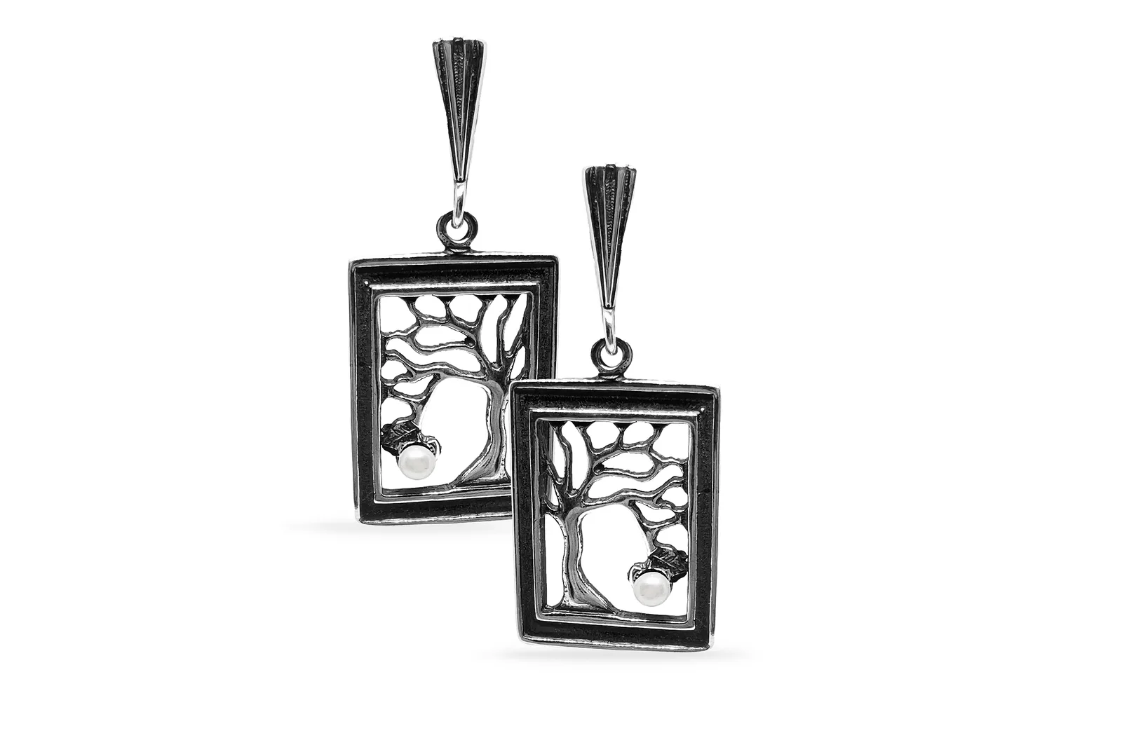 Silver earrings - Trees