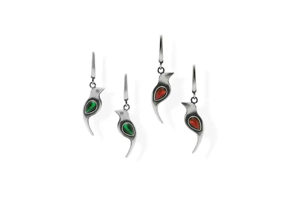Silver earrings - Birds