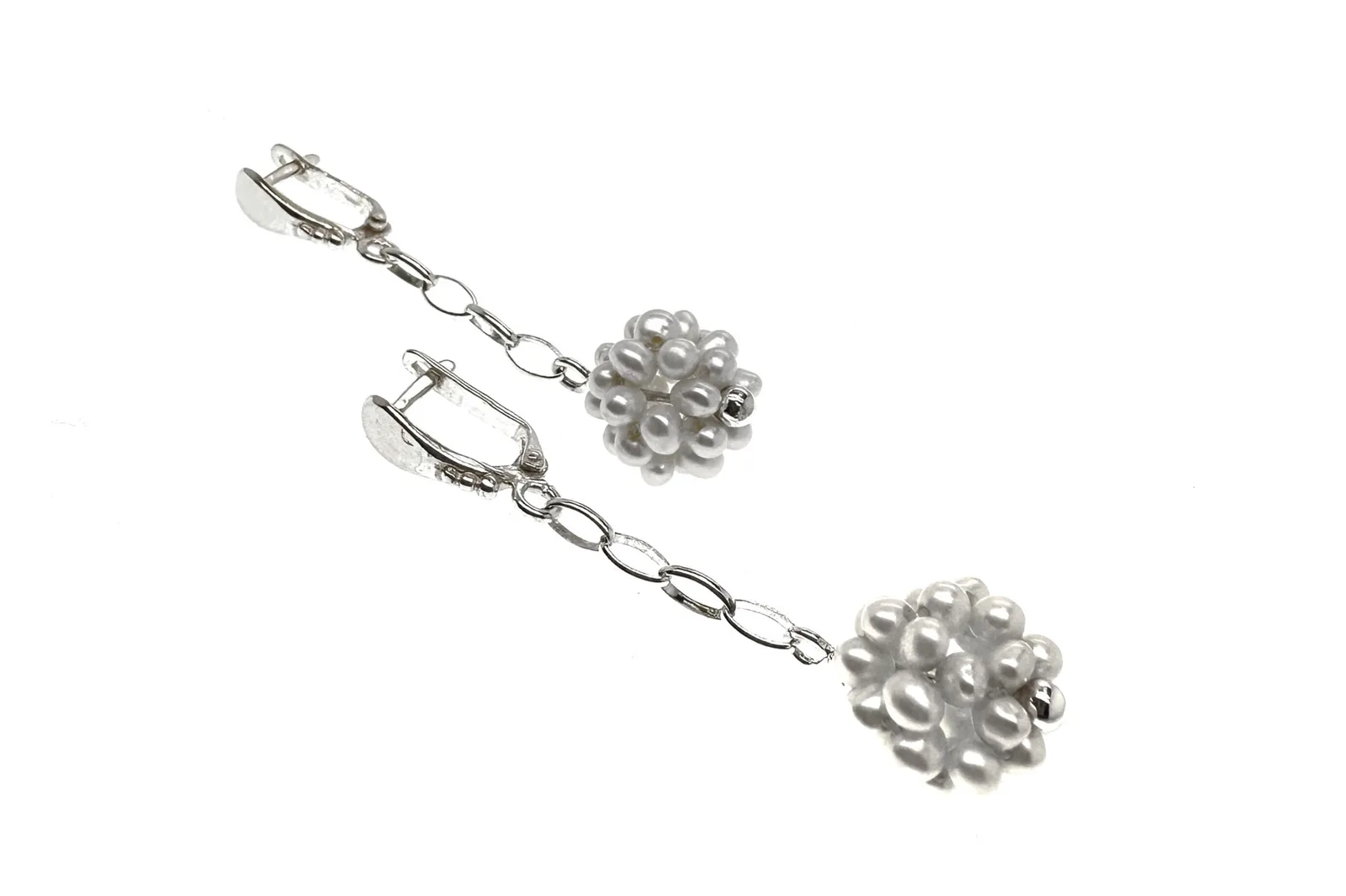 Silver earrings - Pearl ball AU0000350550