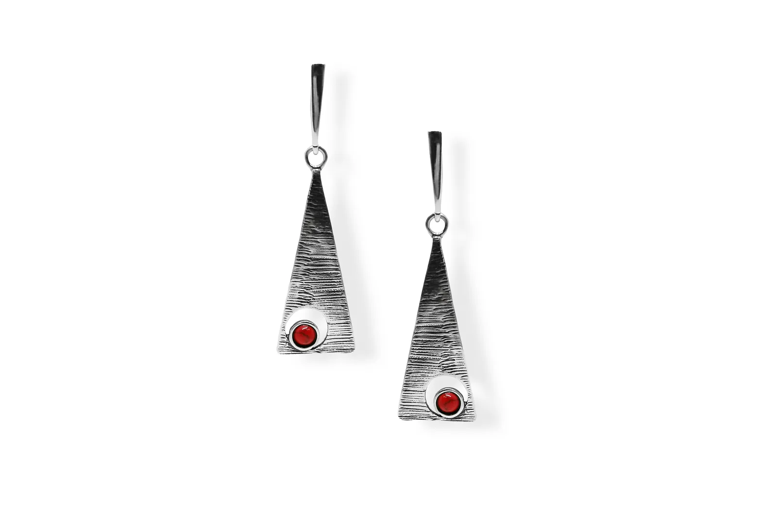Silver earrings - Pyramids
