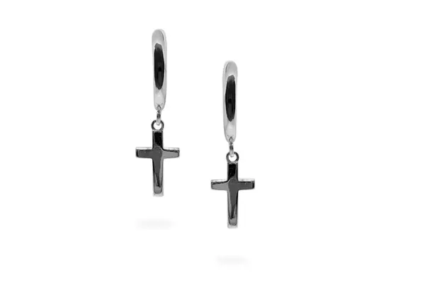 Silver earrings/ hoops - Crosses