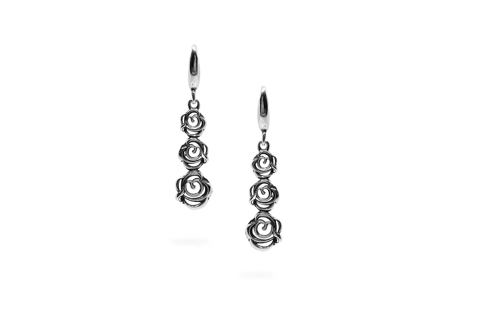 Silver earrings - Roses