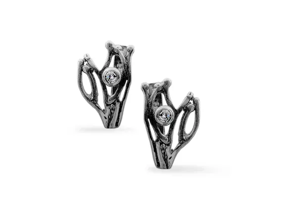 Silver earrings - Twig