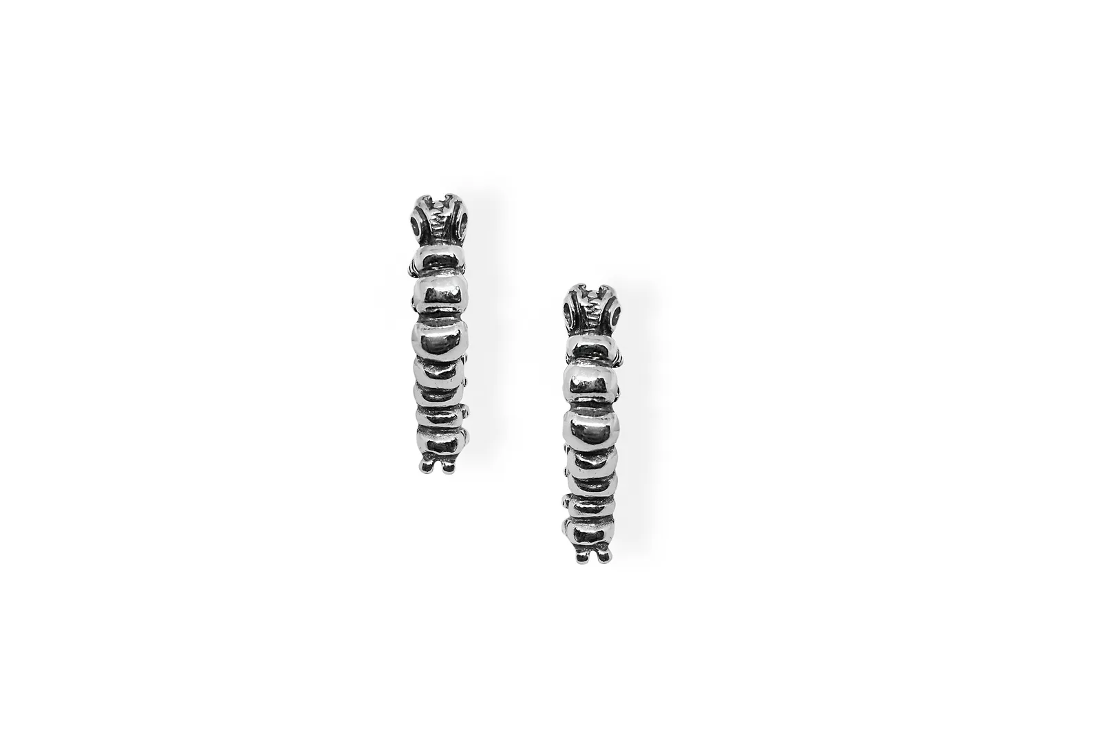 Silver earrings - Millipede