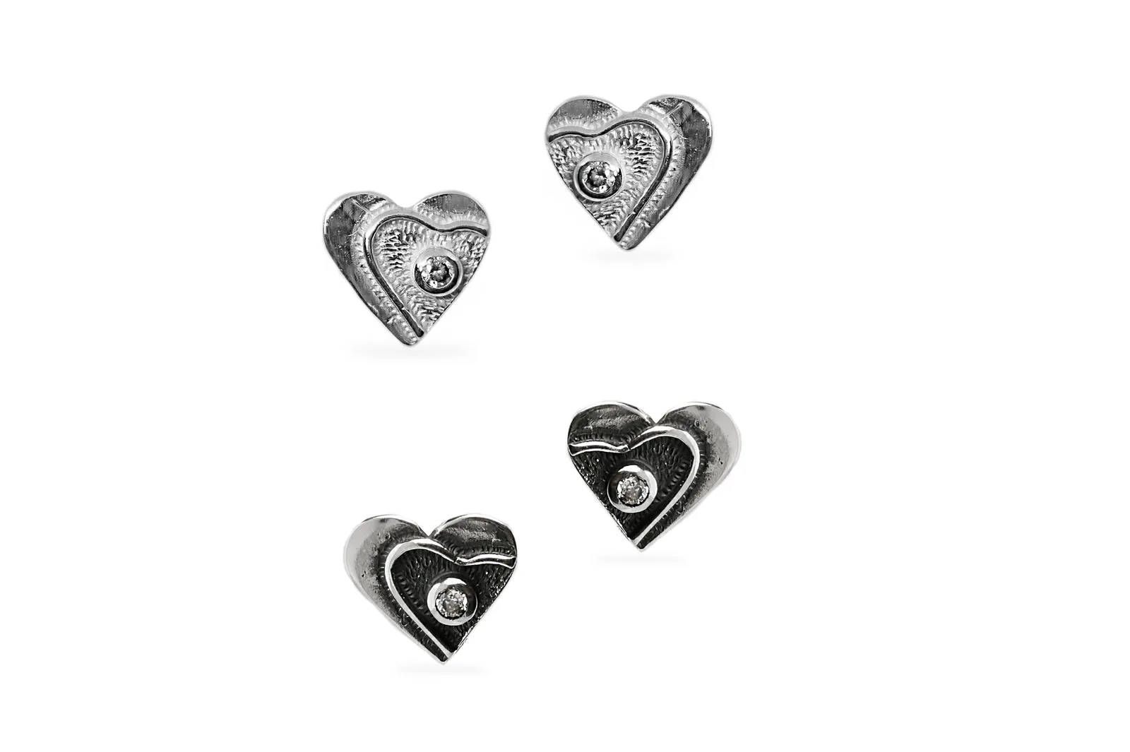 Silver earrings - Hearts