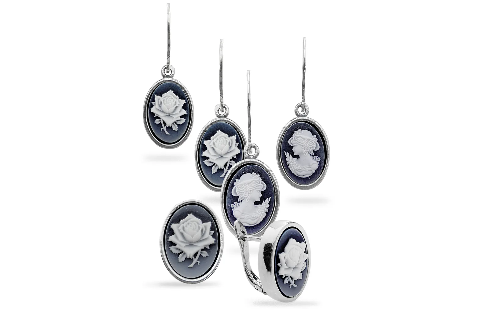 Silver earrings with Agate
