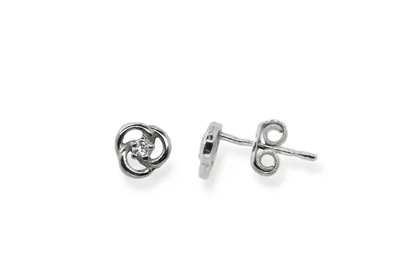 Silver earrings with Zircons