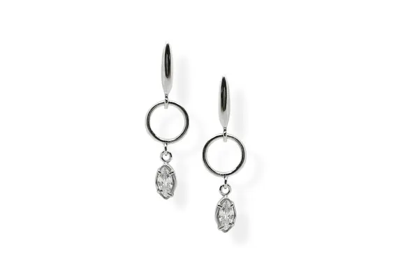 Silver earrings with Zircons