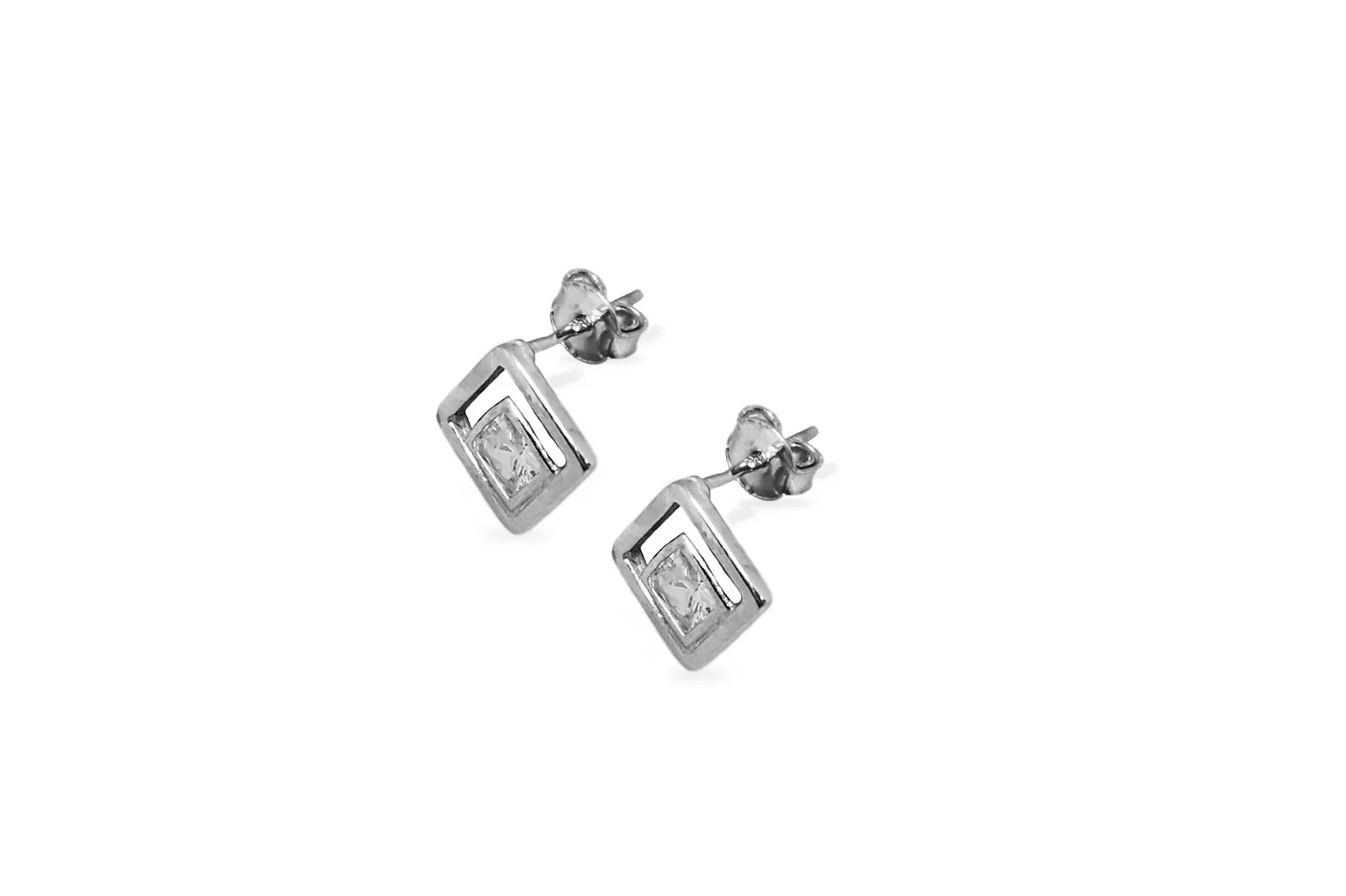 Silver earrings with Zircons