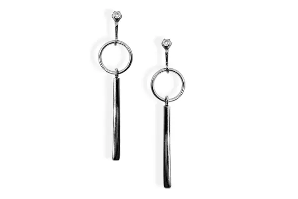 Silver earrings with Zircons