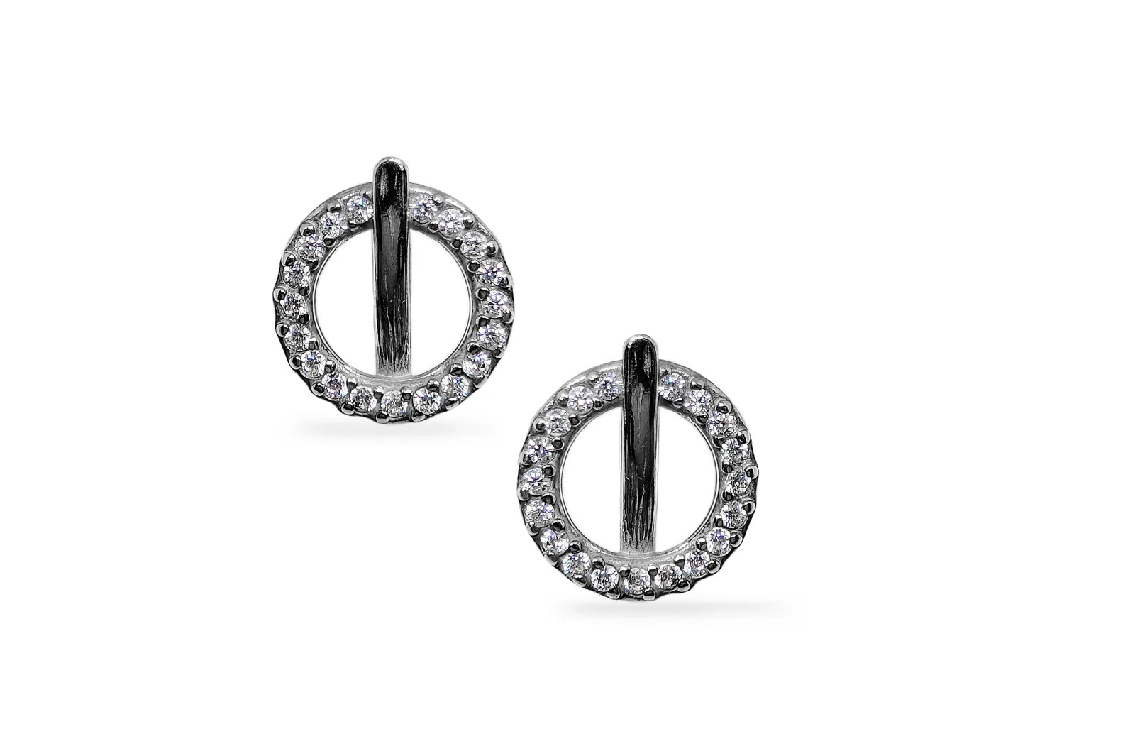 Silver earrings with Zircons