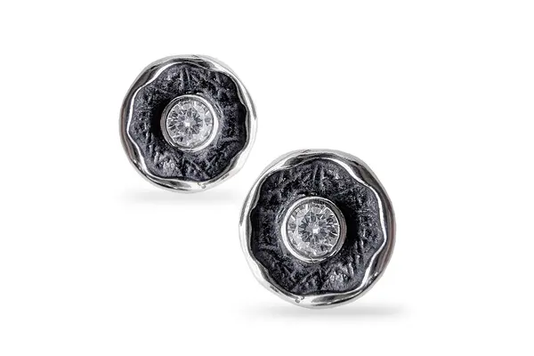 Silver earrings with Zircons
