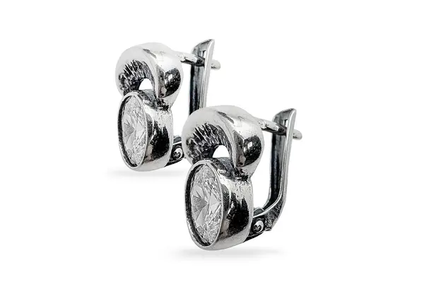 Silver earrings with Zircons