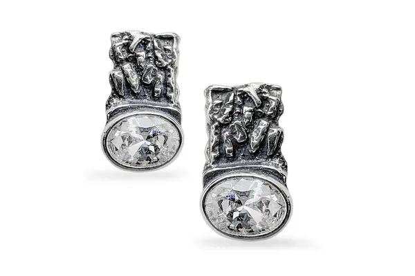 Silver earrings with Zircons