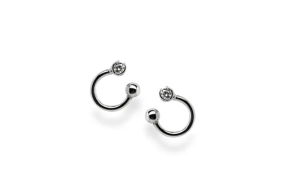 Silver earrings wit zircons