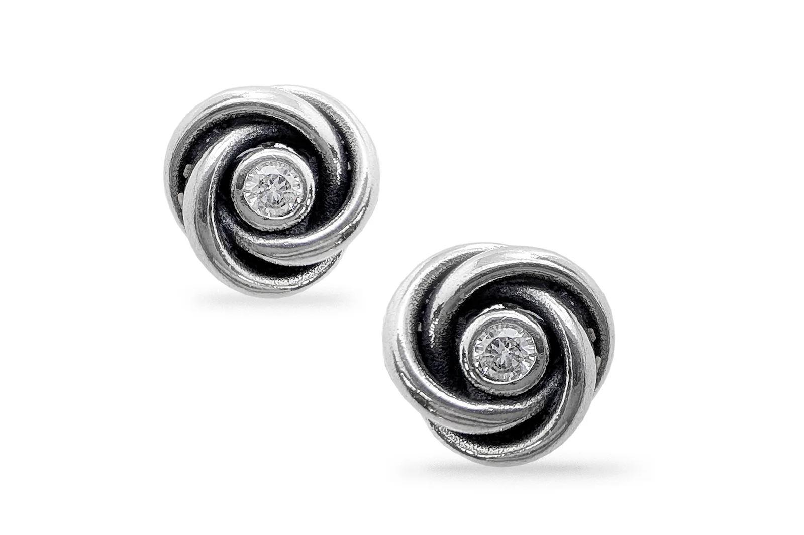 Silver earrings with Zircons